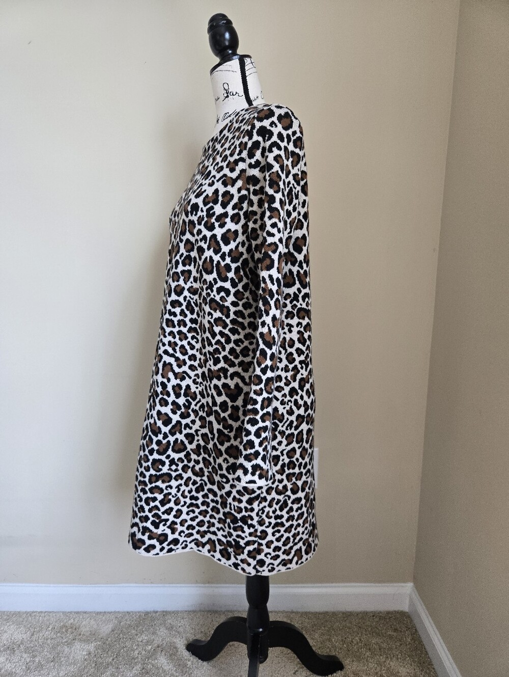 Weekend Maxmara Wool Dress Long Sleeve Animal Print - Picture 5 of 11